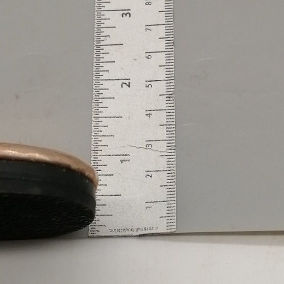 Rue 21 Womens Melanie Slide Sandal Gold Leather Wide Upper Strap Flat Heel 7M‎ - Picture 7 of 9